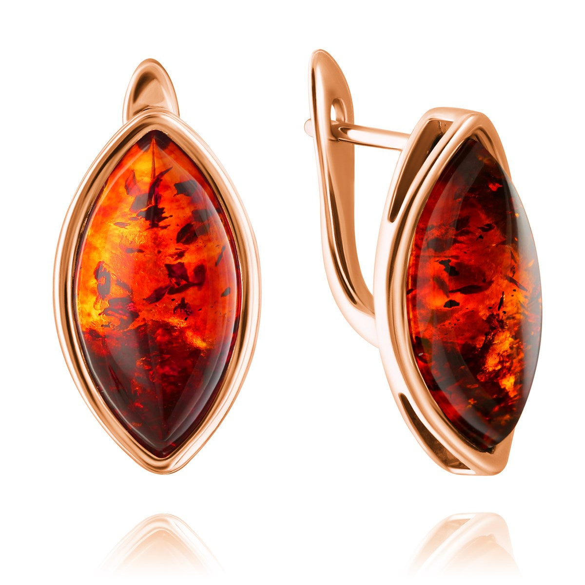 Marquise Cognac Amber Silver Earrings — DARVIN (Pre-Order)
