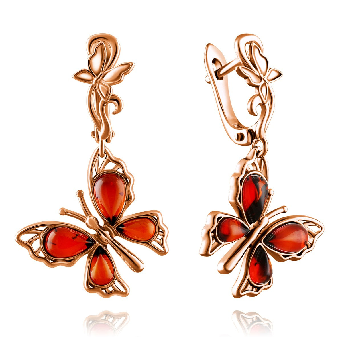 Teardrop Cognac Amber Silver Earrings — DARVIN (Pre-Order)