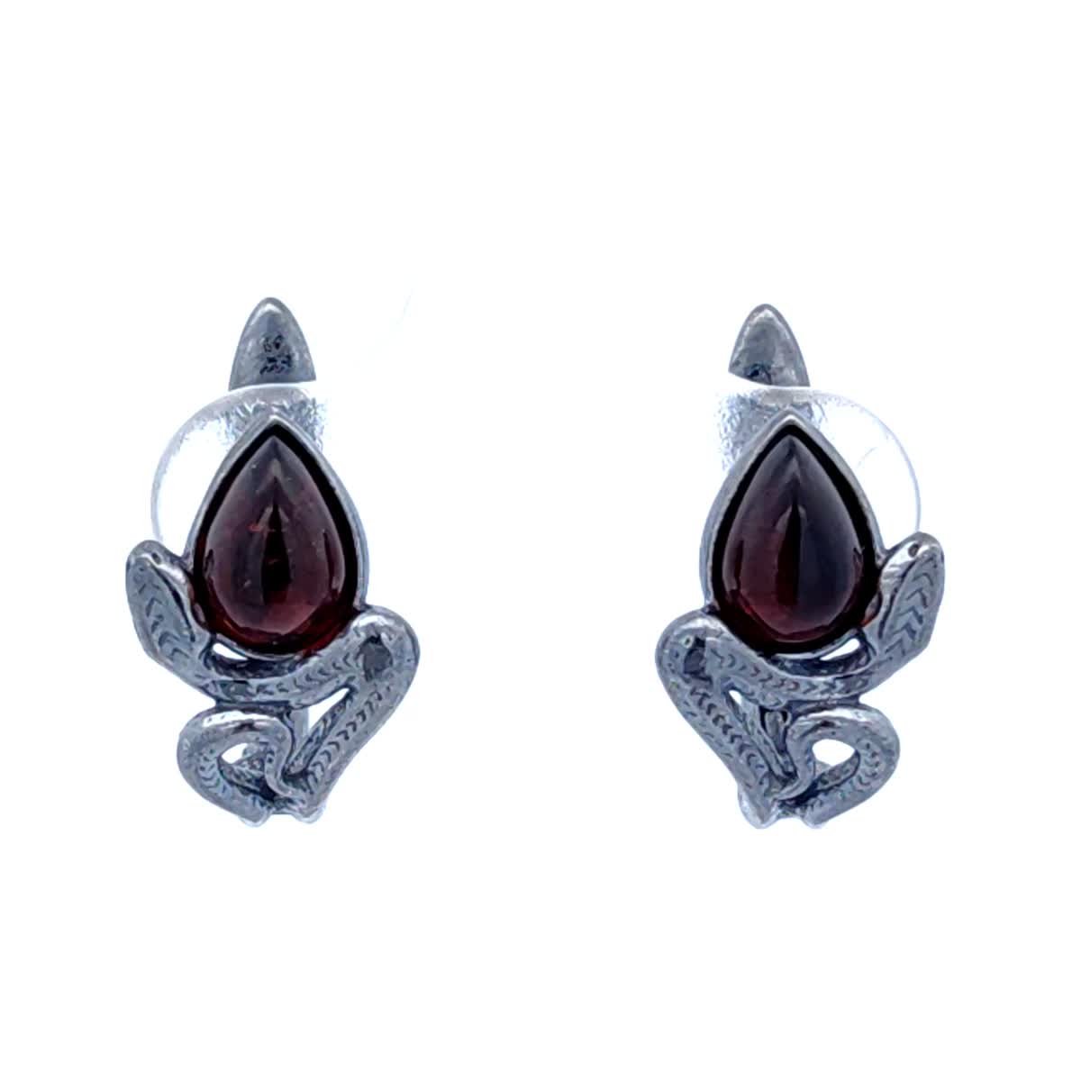 Teardrop Cognac Amber Silver Earrings — DARVIN (Pre-Order)
