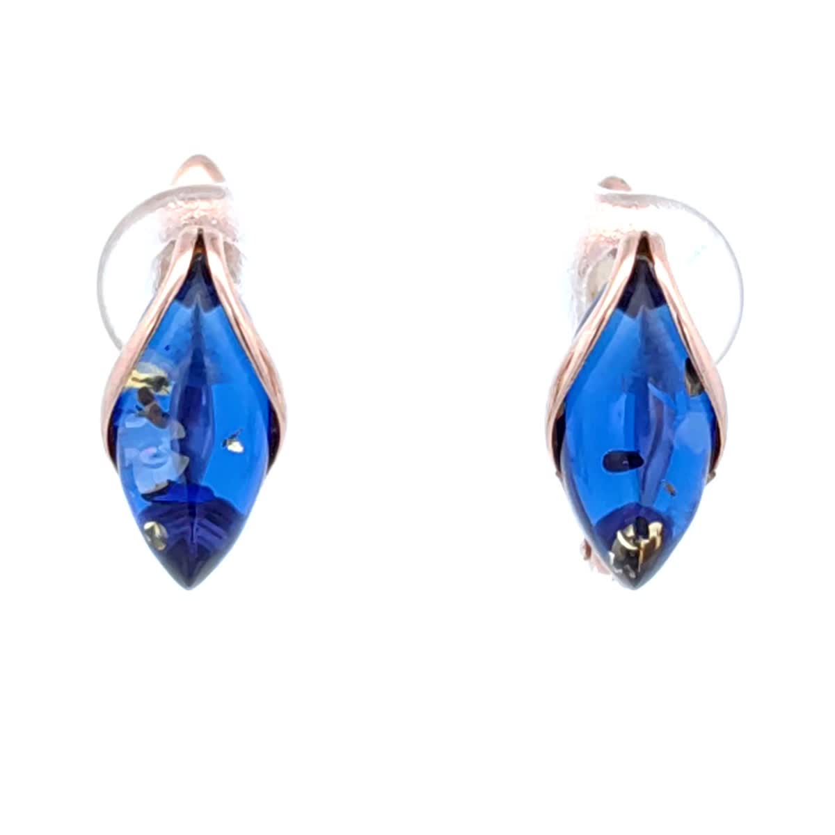 Marquise Sapphire Blue Amber Silver Earrings — DARVIN (Pre-Order)