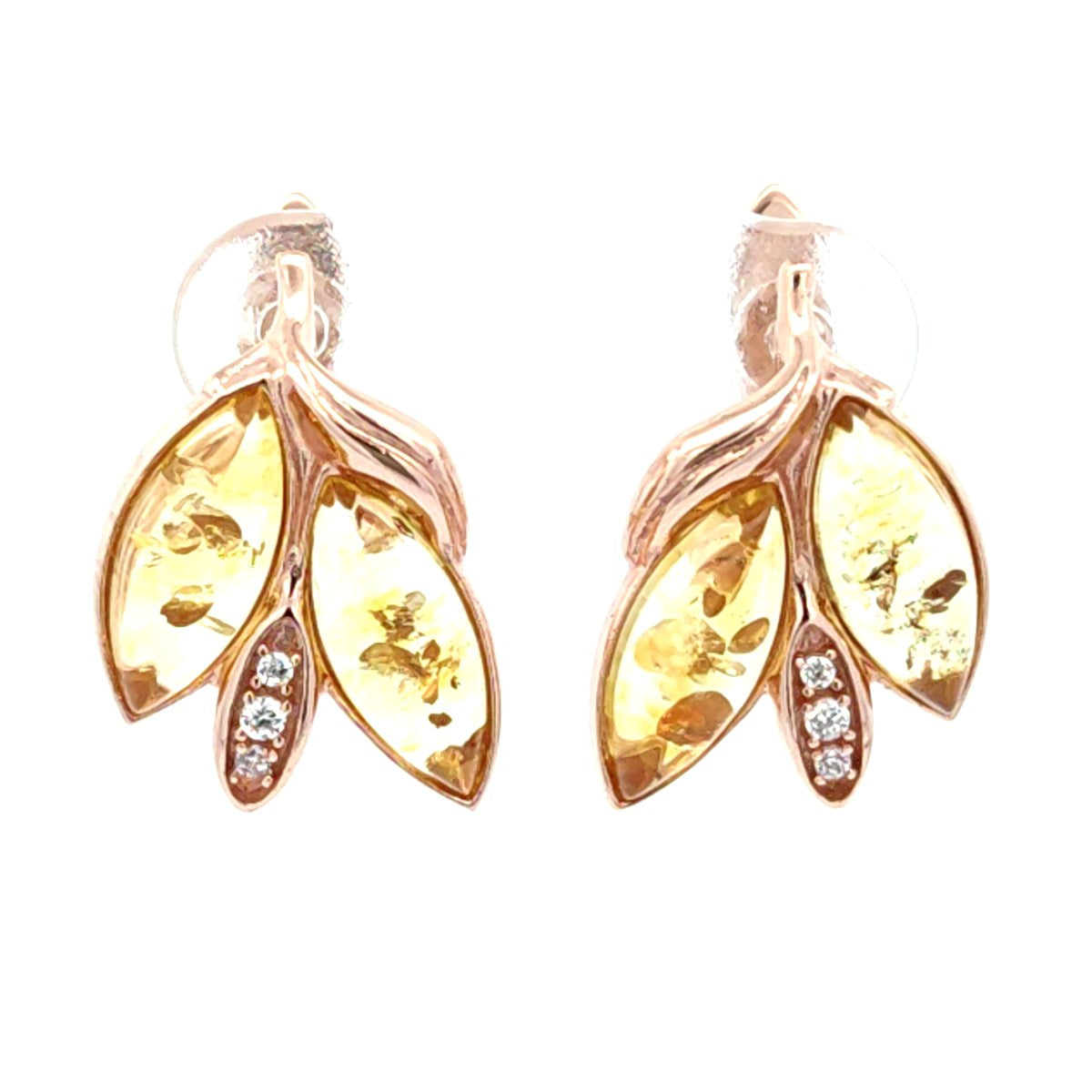 Marquise Lemon, Colorless Amber Silver Earrings — DARVIN (Pre-Order)