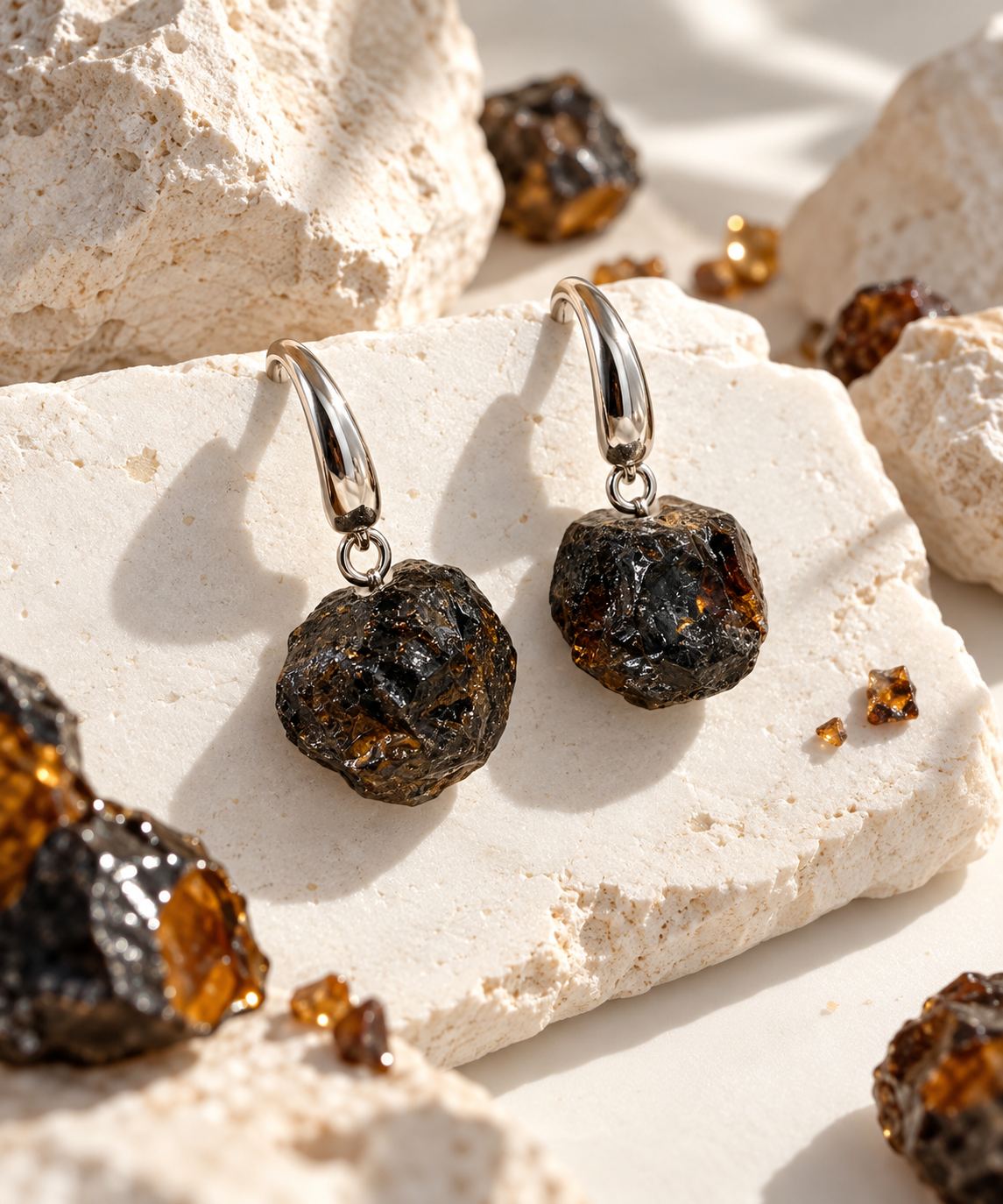 Volcano Collection – Natural Baltic Amber Earrings