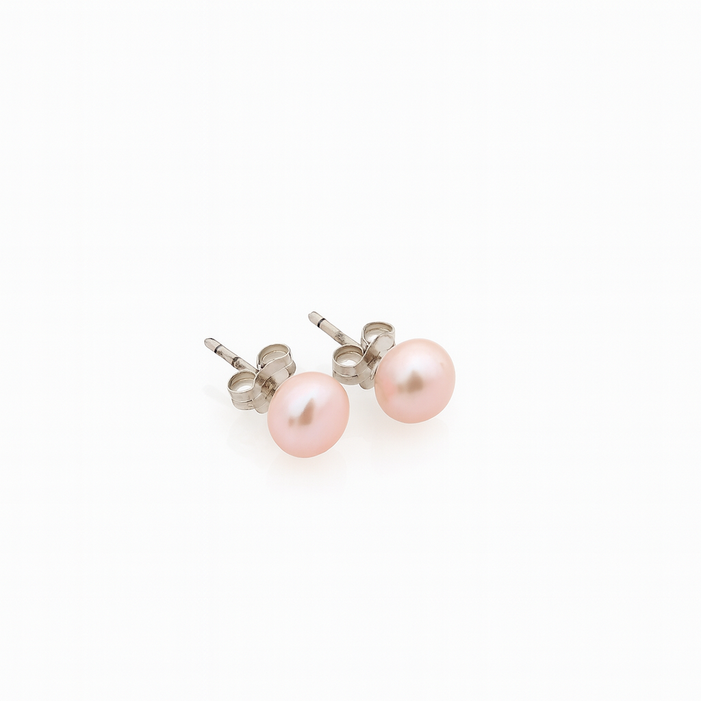 Classic Pearl Stud Earrings – Sterling Silver & Natural Pearl