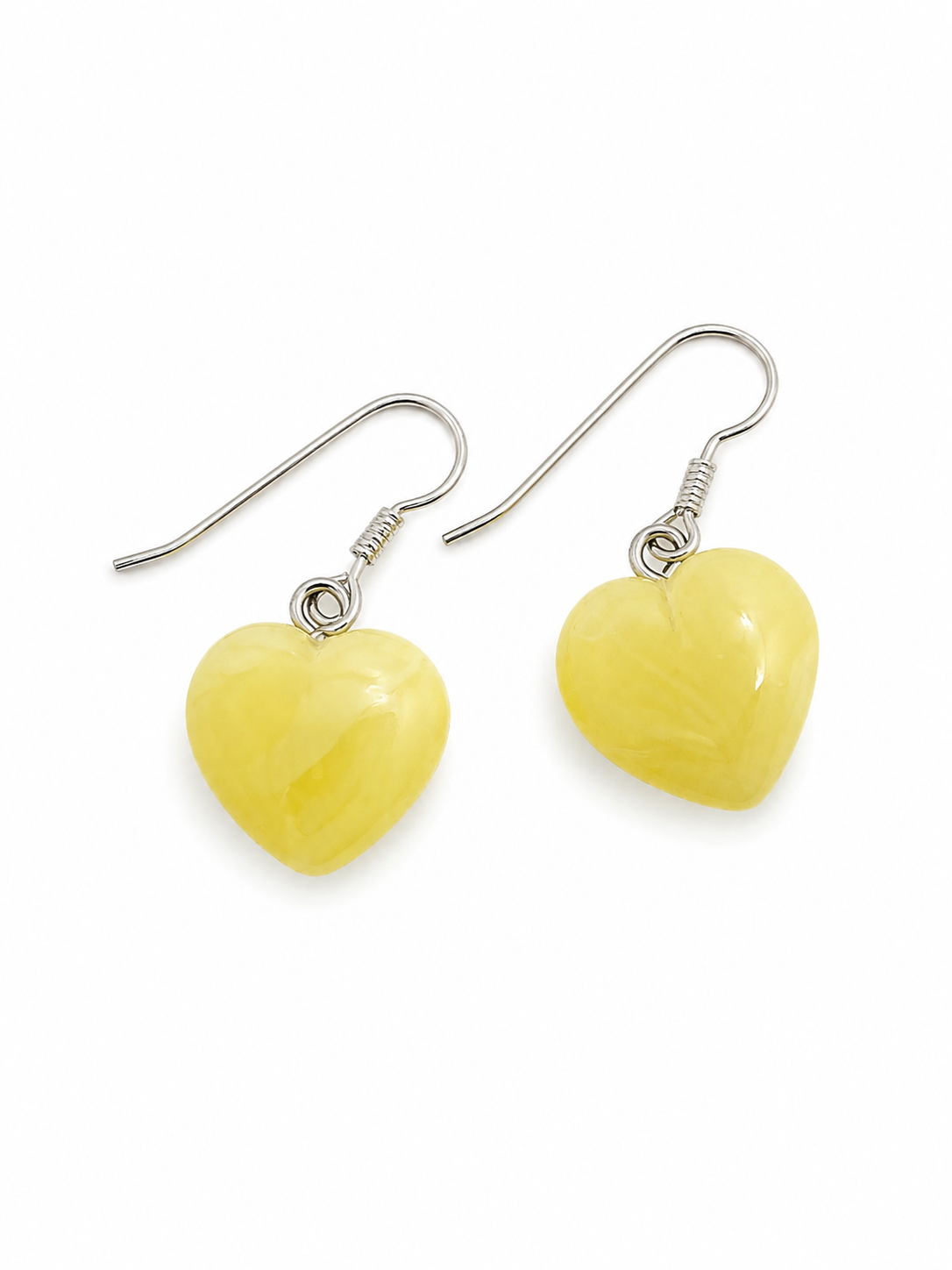 Amber Heart Earrings