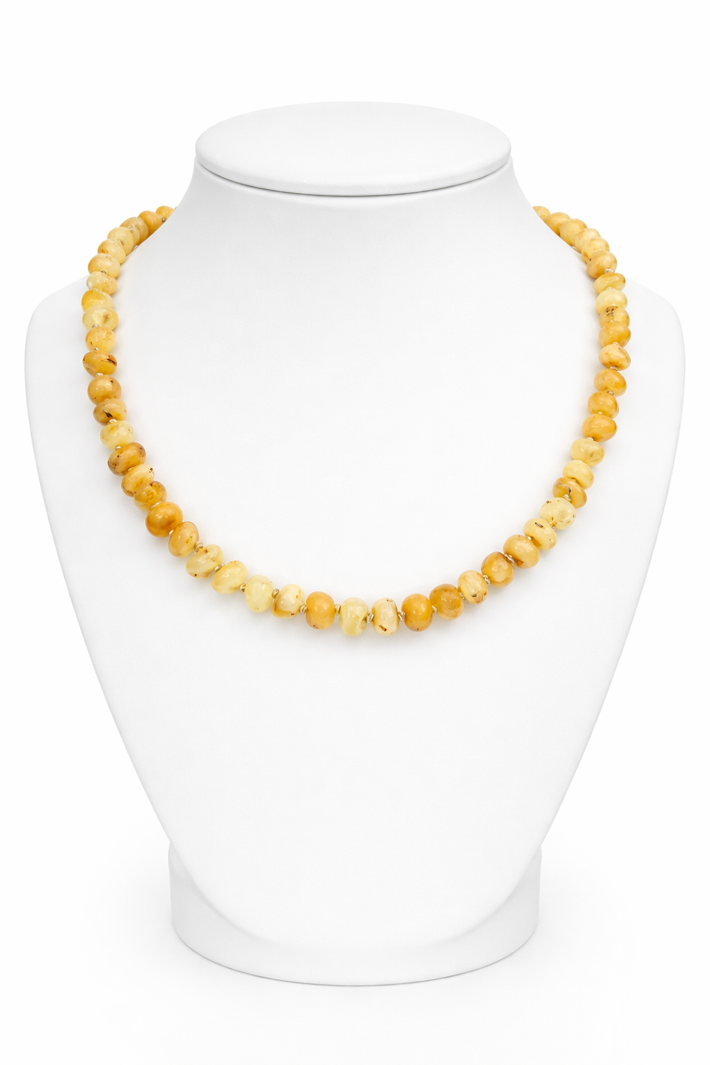 Baltic Amber Baby Necklace – Natural Raw Amber, Knotted Beads