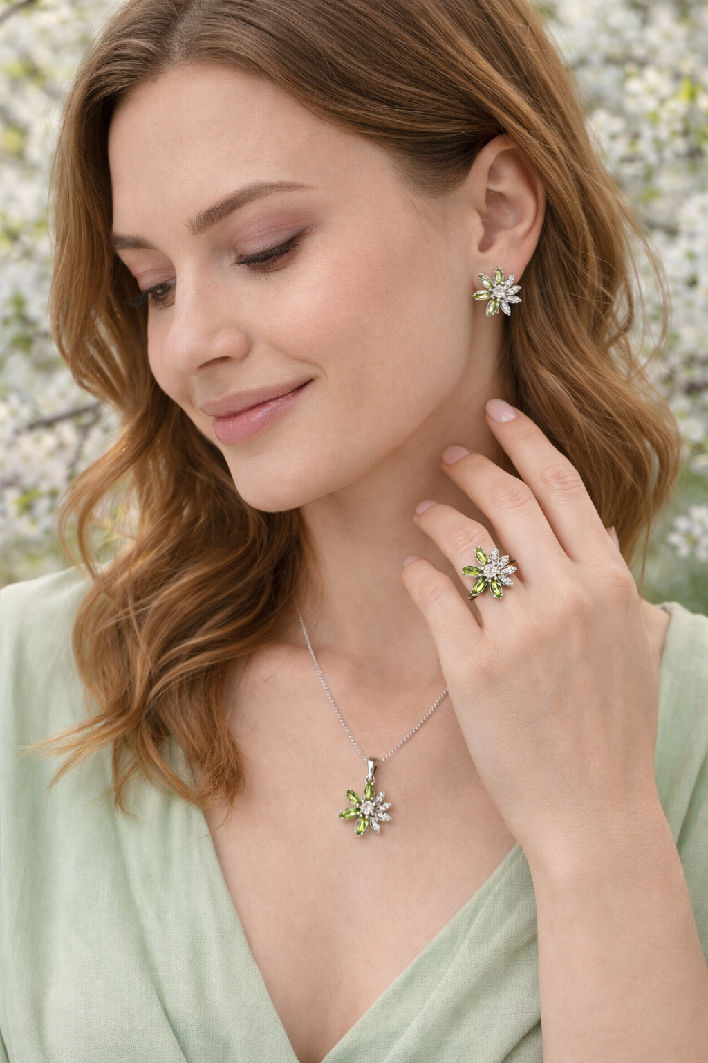 Daisy Set – Peridot & Zirconia | Sterling Silver