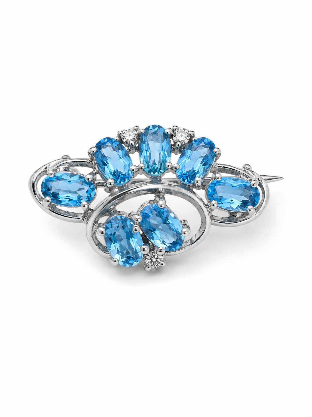 Blue Topaz Brooch