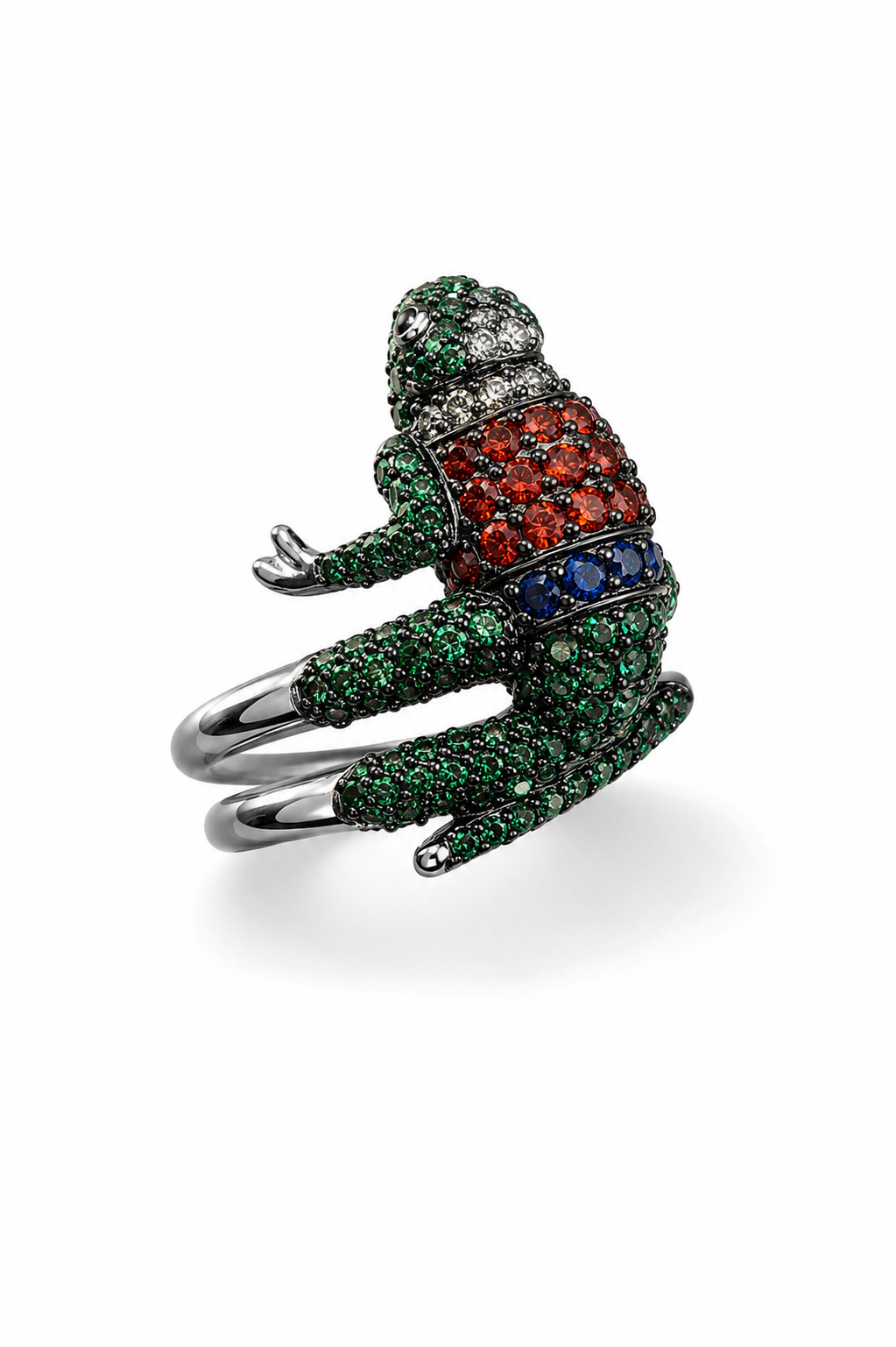 Animal Couture — Chameleon Ring with Swarovski Crystals