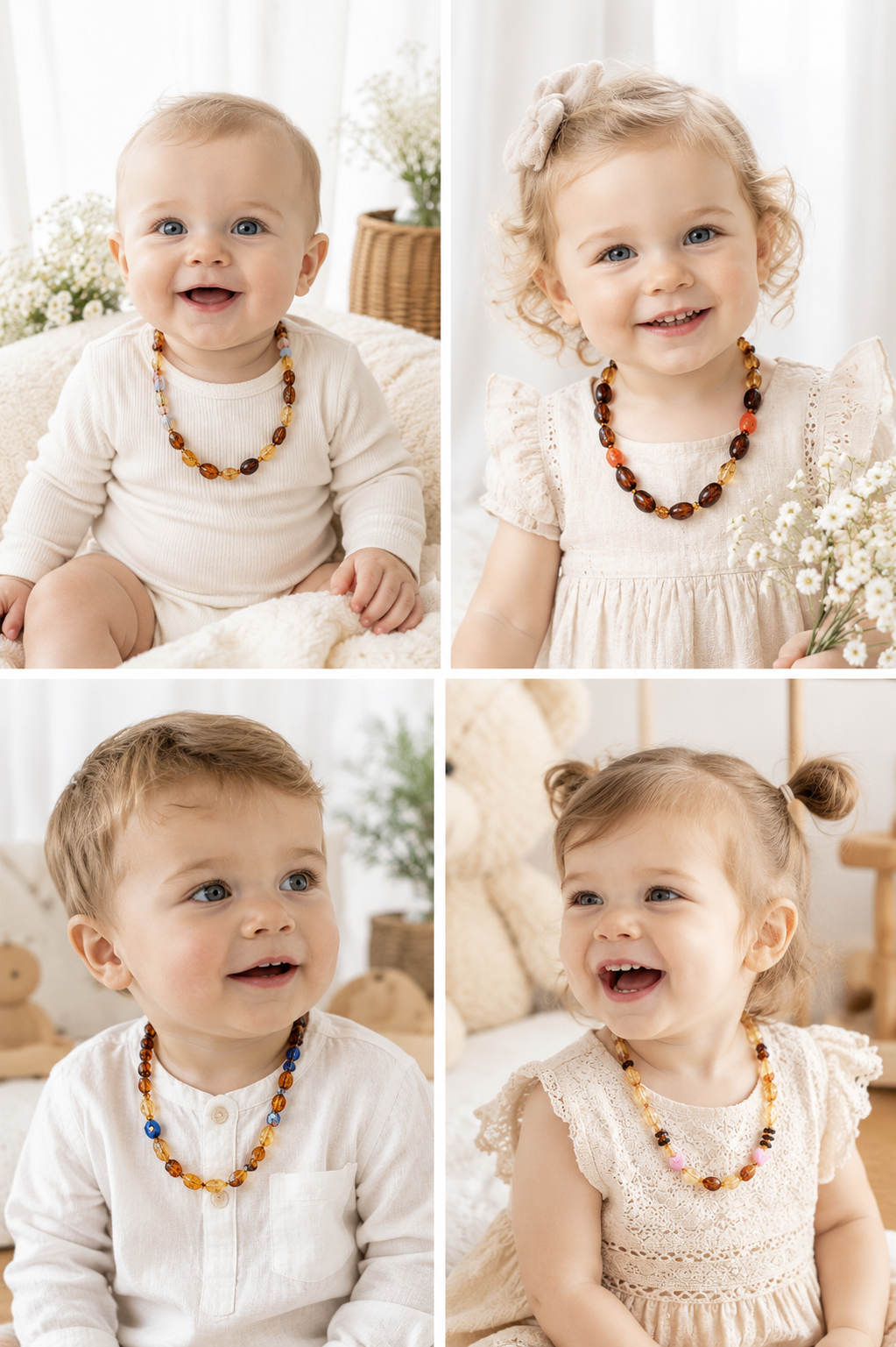 שרשרת ענבר לילדים מבית Amber Baltic