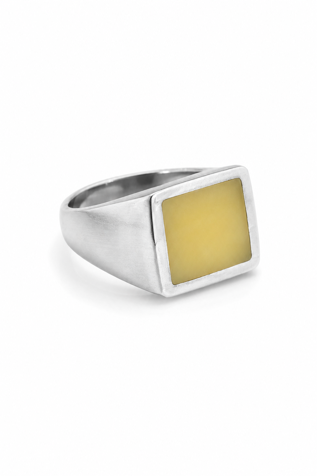 Men's Square Baltic Amber Ring – Baltic Gentleman Honey