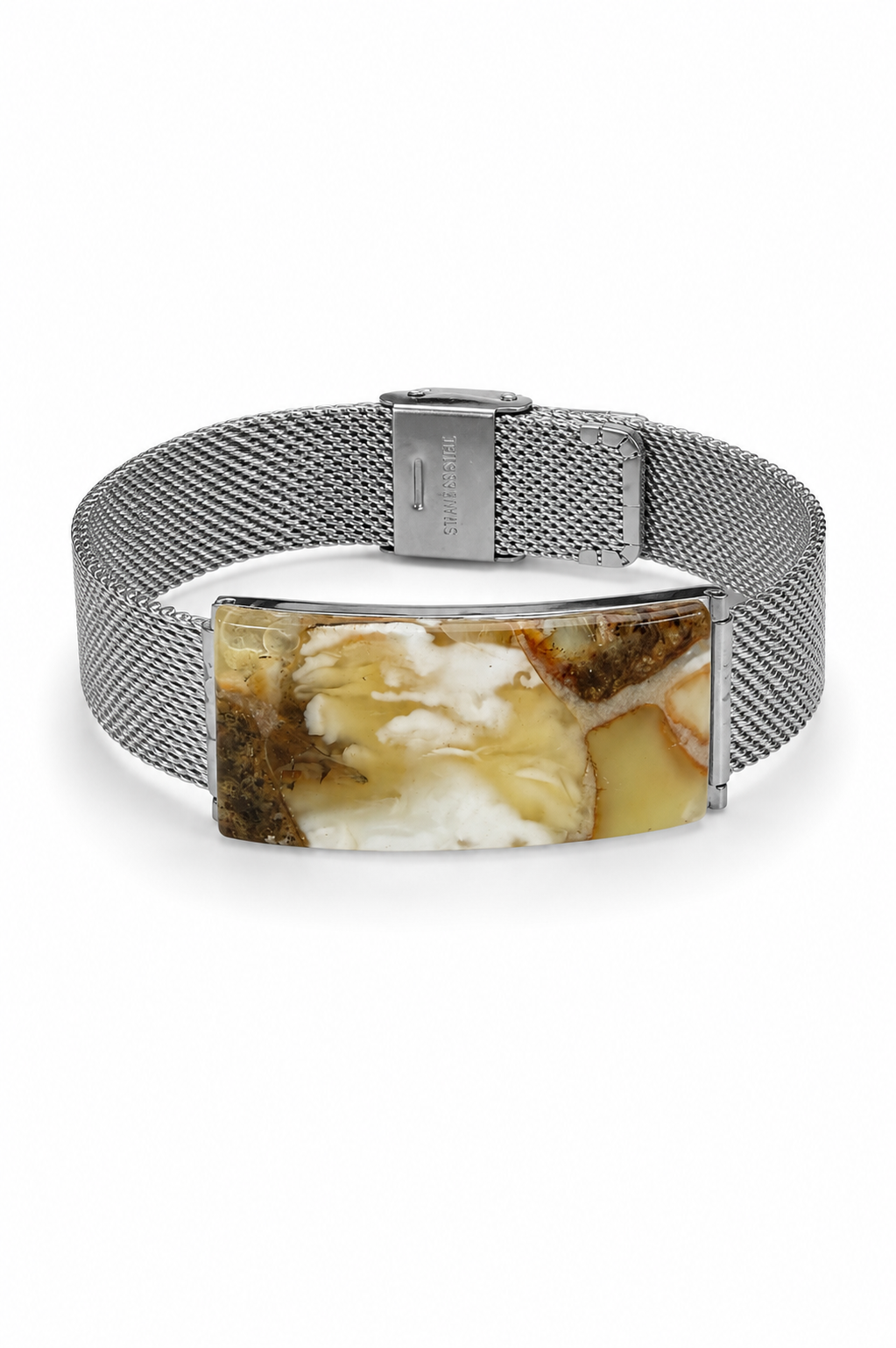 Men's Baltic Amber Steel Bracelet – Baltic Gentleman Ivory