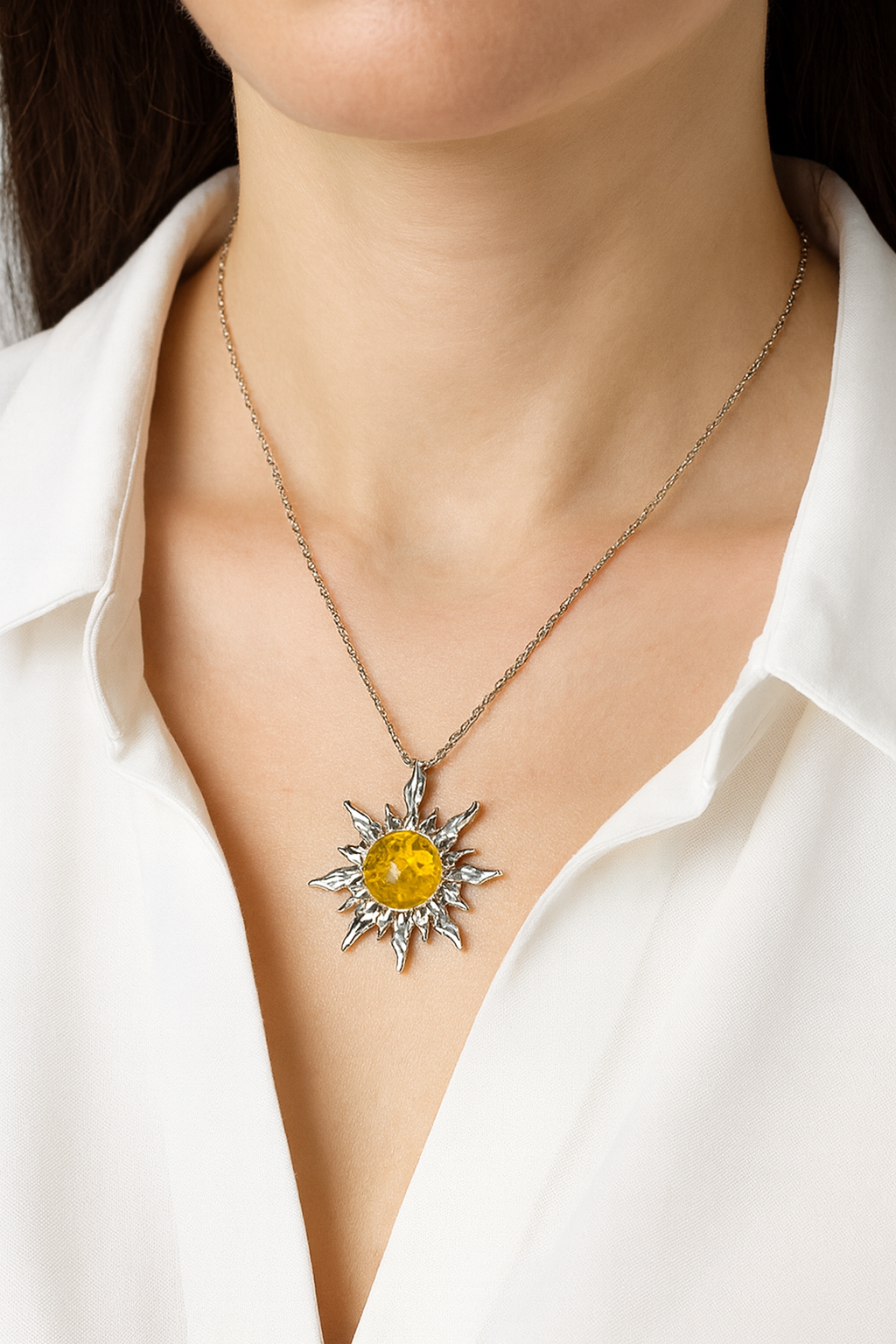 Amber Sunburst Pendant