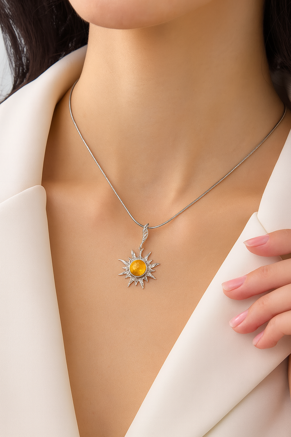 Amber Sunburst Pendant