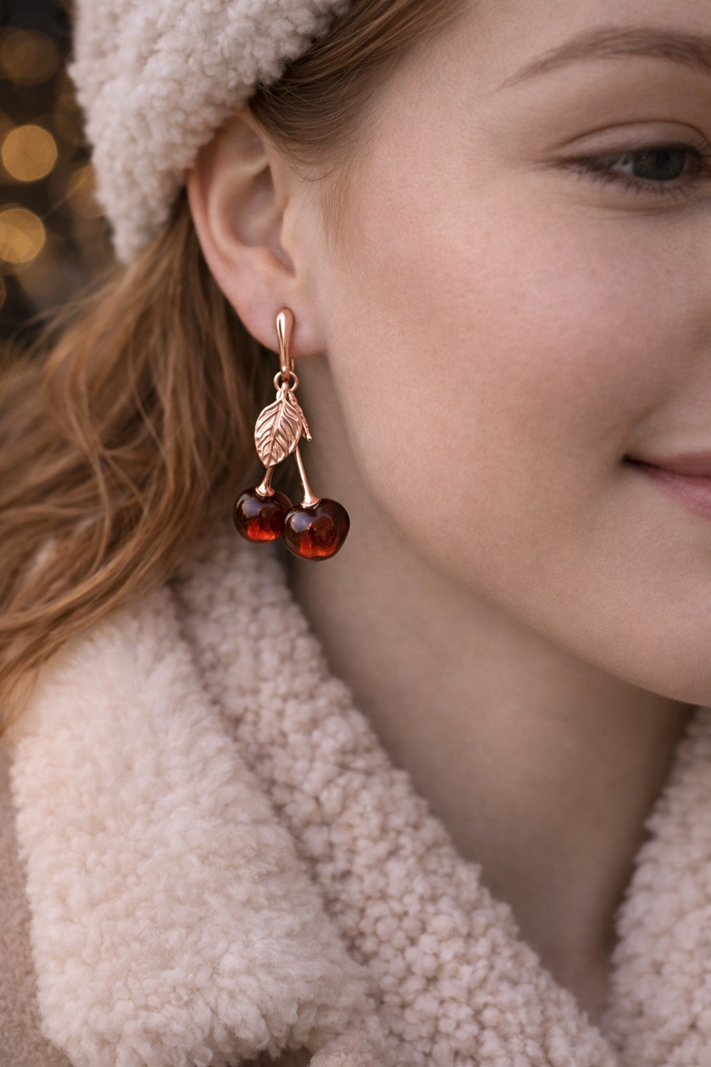 Серьги Cherry Glow Amber