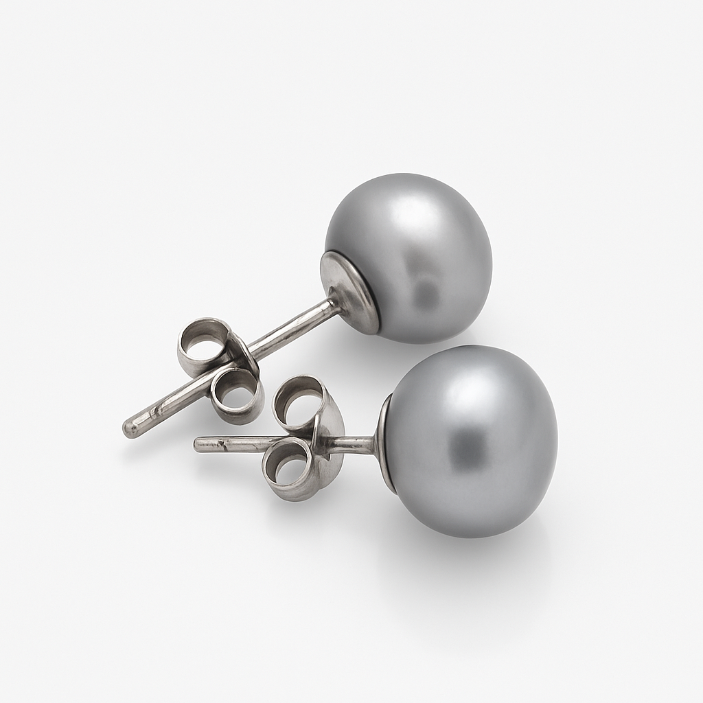 Classic Pearl Stud Earrings – Sterling Silver & Natural Pearl