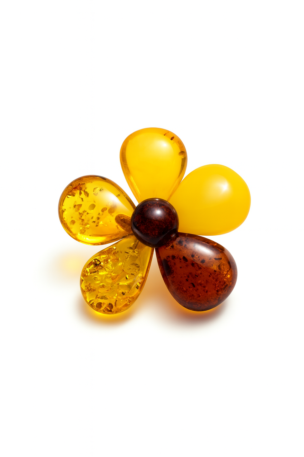 Amber Flower Pendant–Brooch