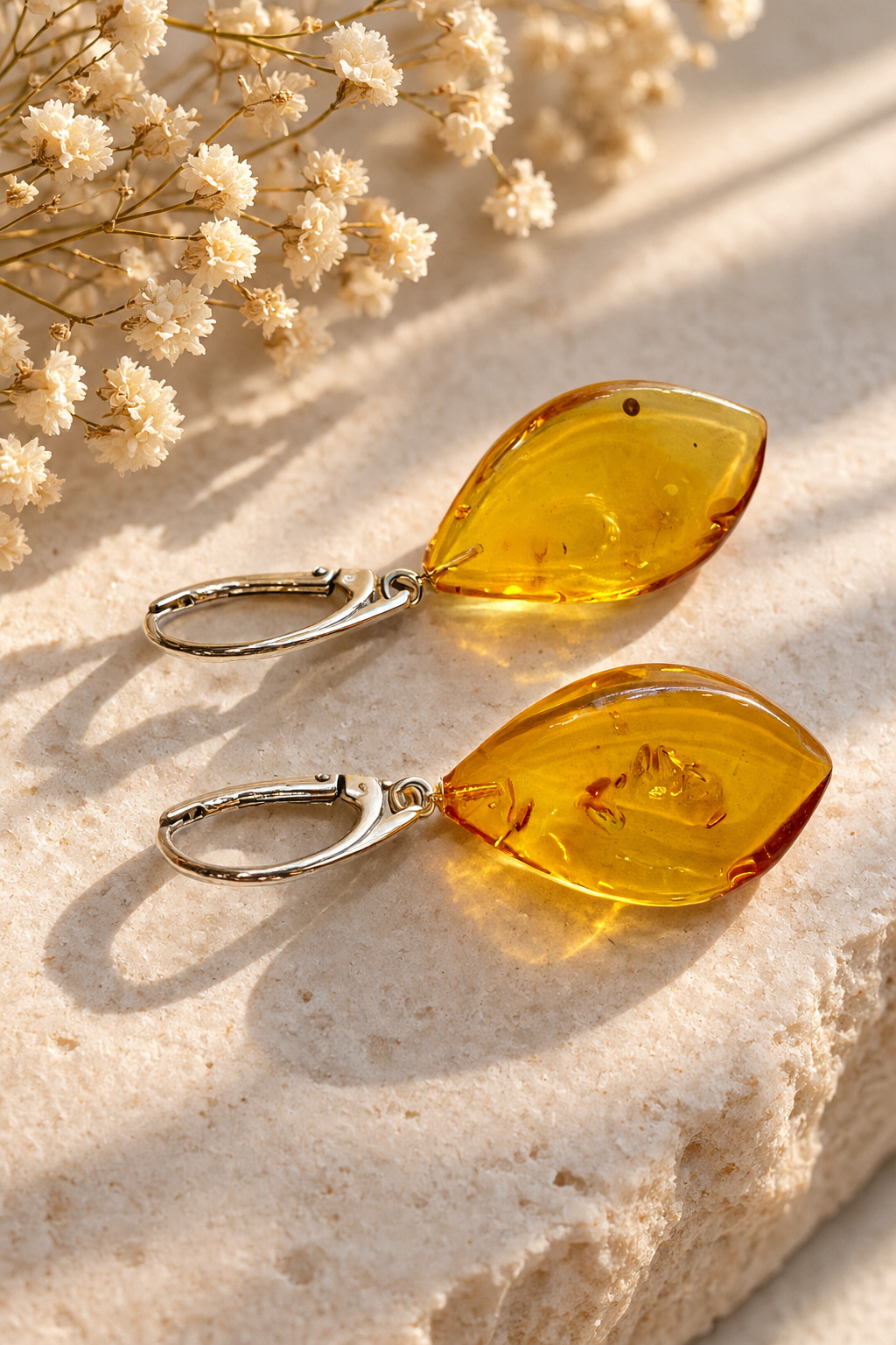 Amber Candy – Natural Baltic Amber Drop Earrings