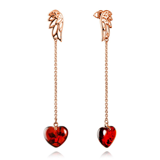 Stud Earrings “Amber Wings”