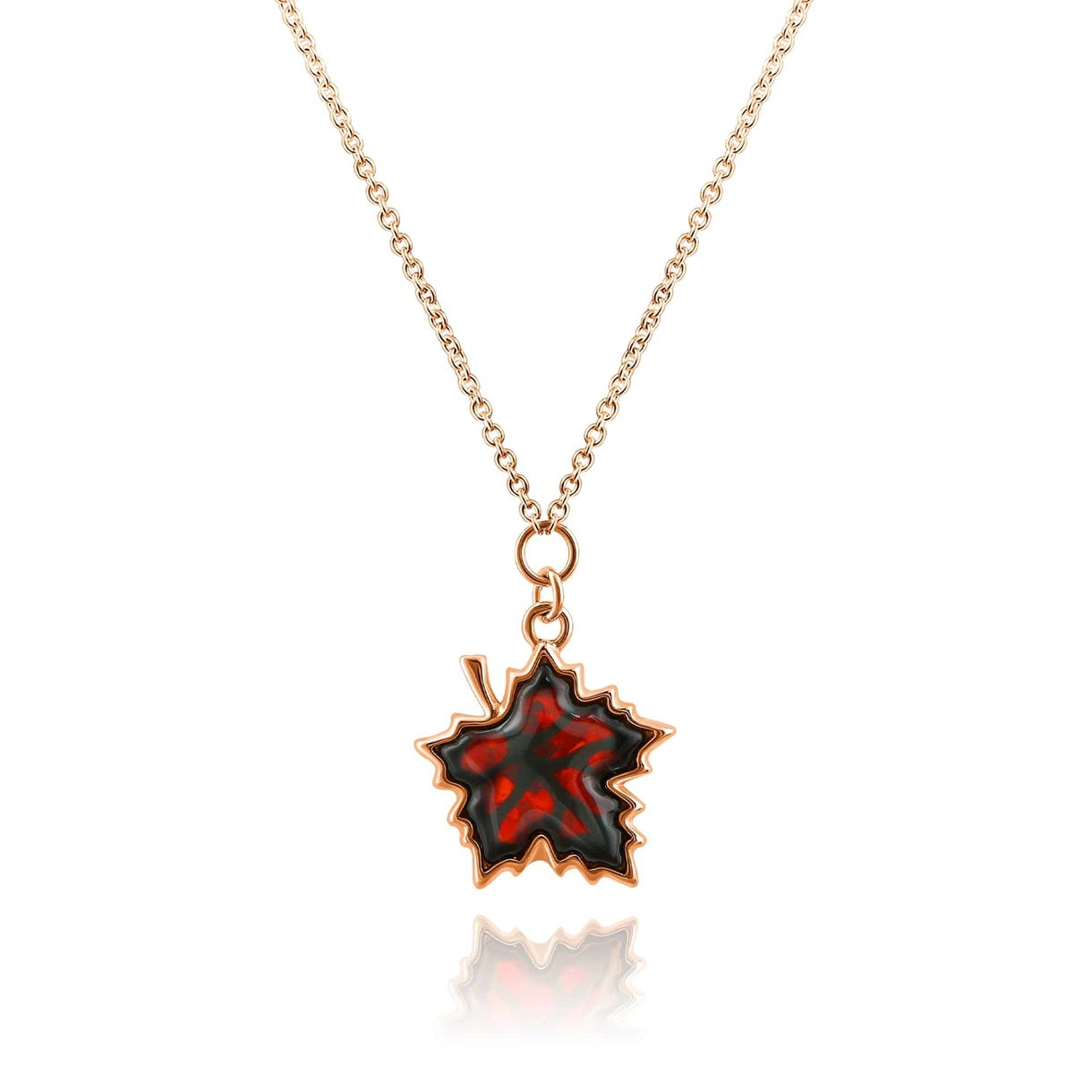 Amber Maple Pendant with Chain — Collection “Maple”