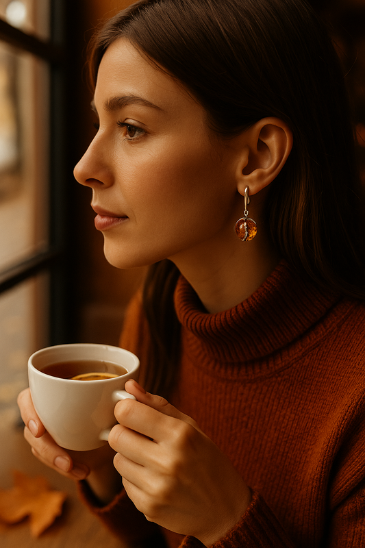 Amber Sphere Earrings