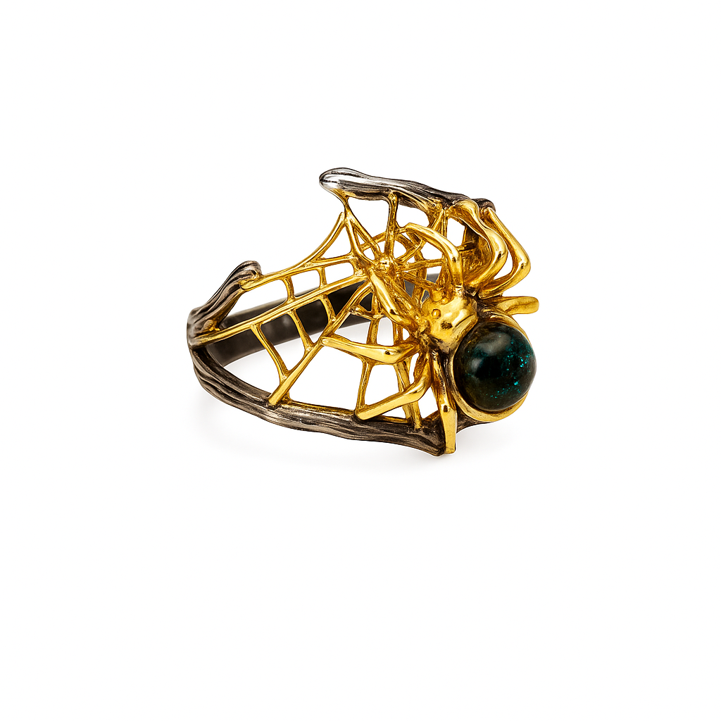 Amber Spider Ring
