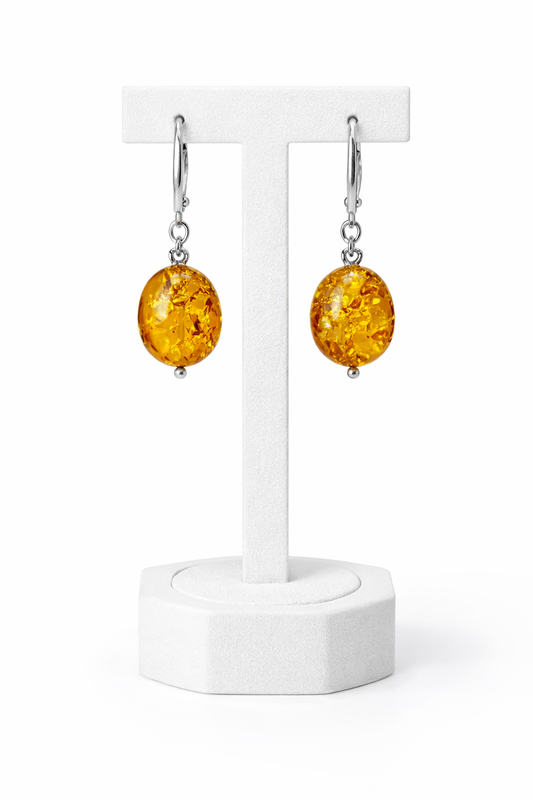 עגילי אמבר טיפה – אמבר בלטי | דארווין