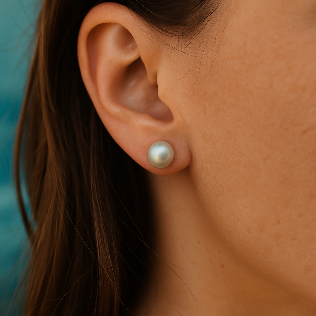 Classic Pearl Stud Earrings – Sterling Silver & Natural Pearl