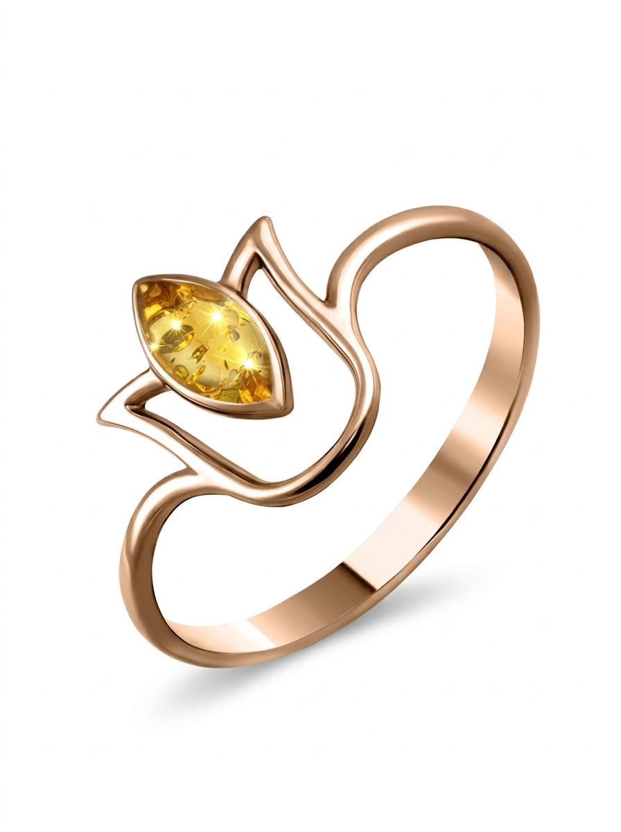Marquise Lemon Amber Silver Ring — DARVIN (Pre-Order)