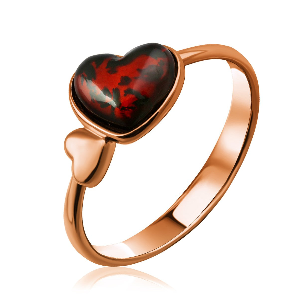 Heart Cognac Amber Silver Ring — DARVIN (Pre-Order)