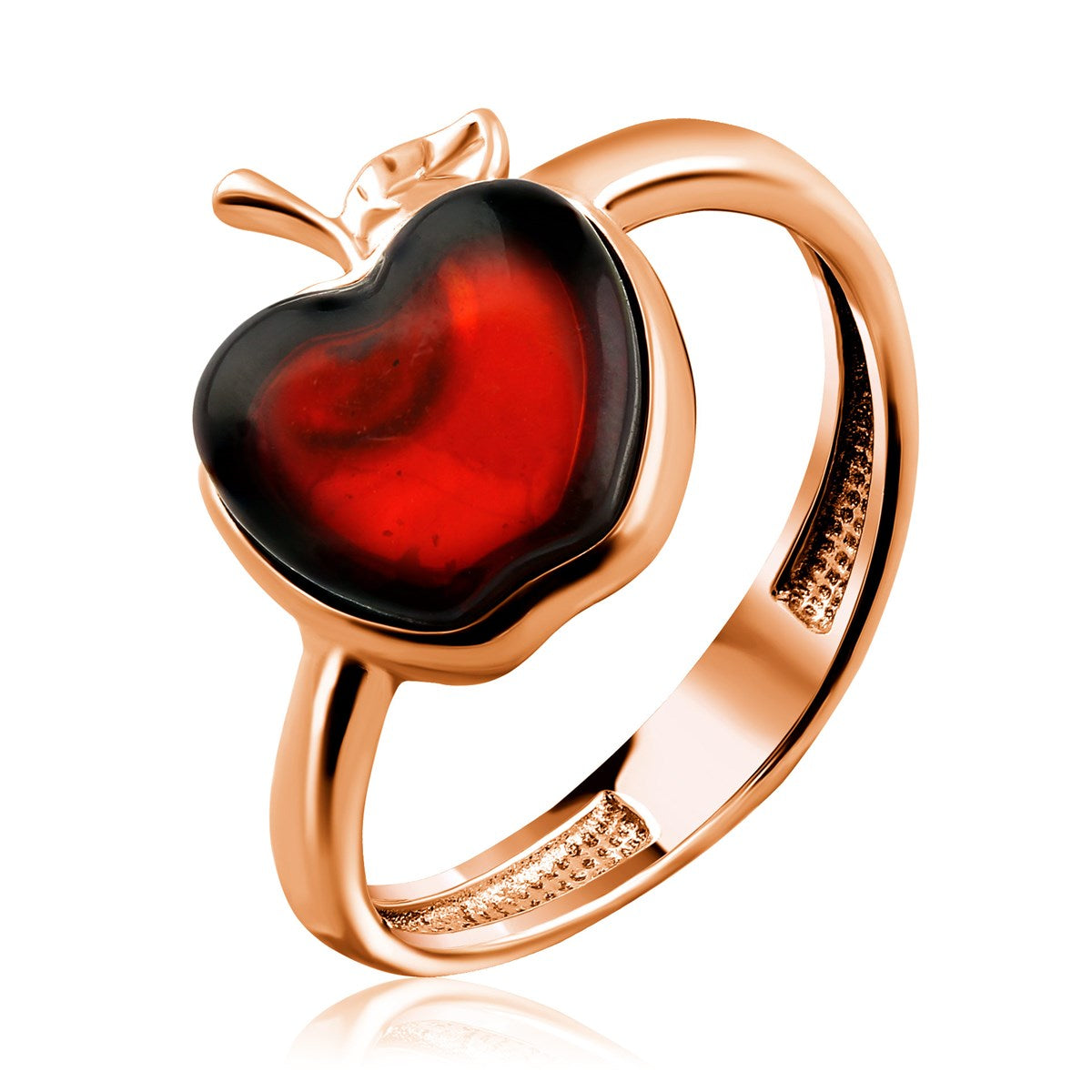 Apple Cognac Amber Silver Ring — DARVIN (Pre-Order)