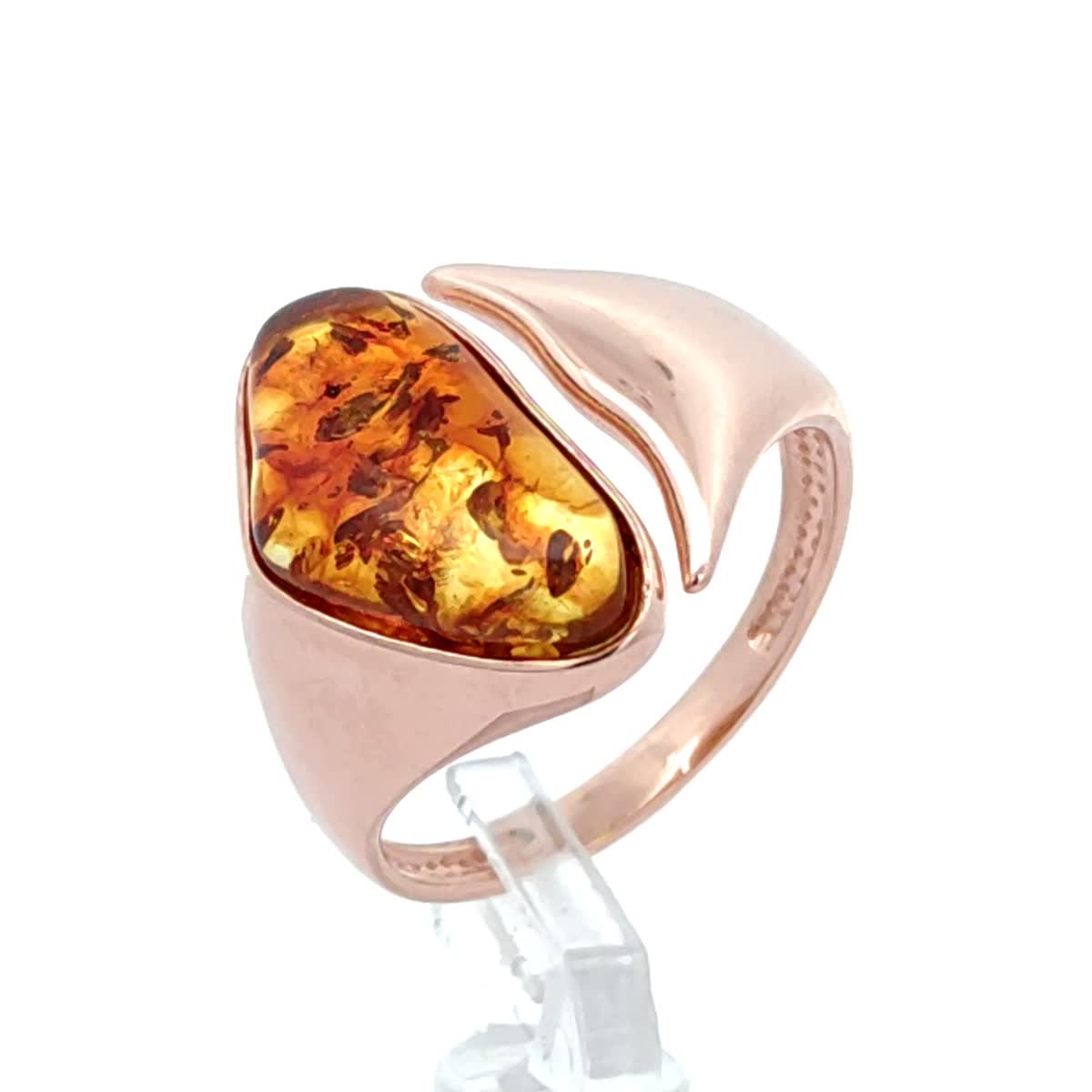 Cognac Amber Silver Ring — DARVIN (Pre-Order)