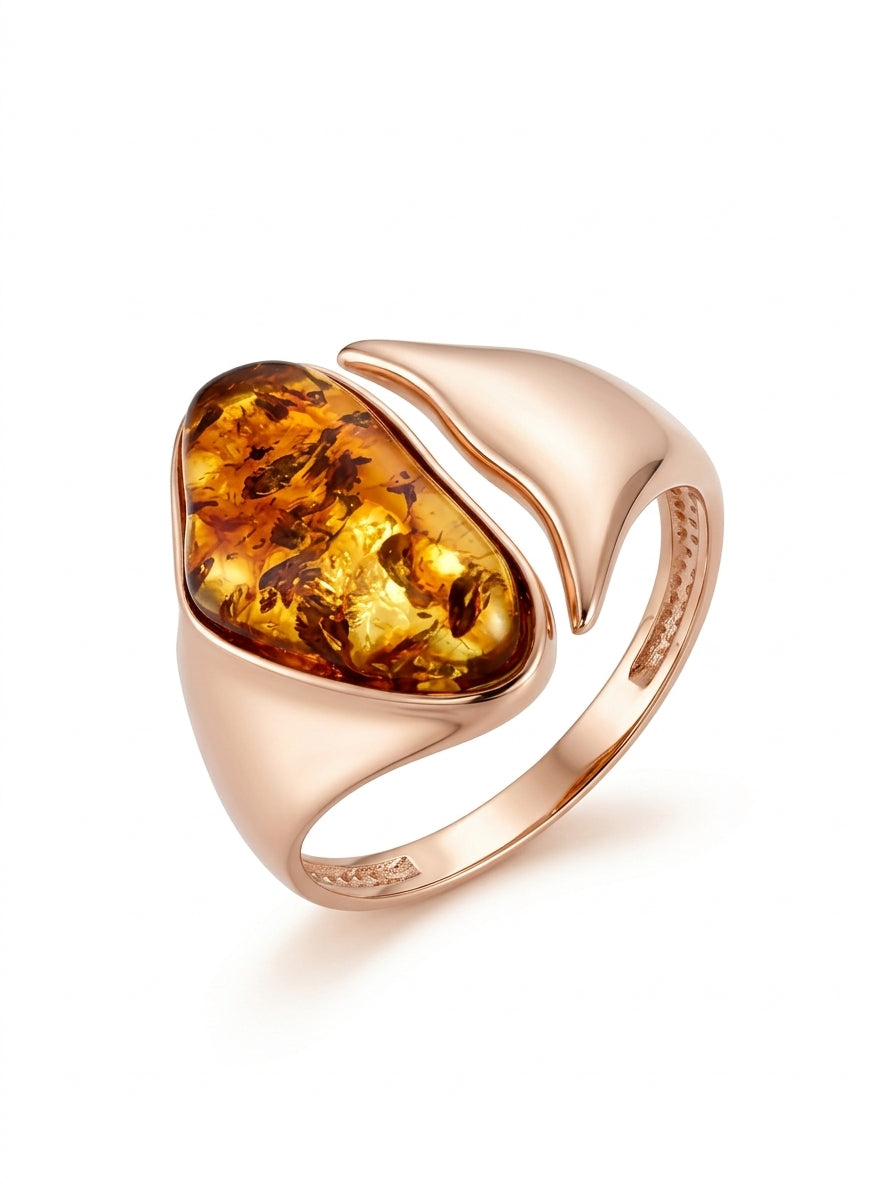 Cognac Amber Silver Ring — DARVIN (Pre-Order)