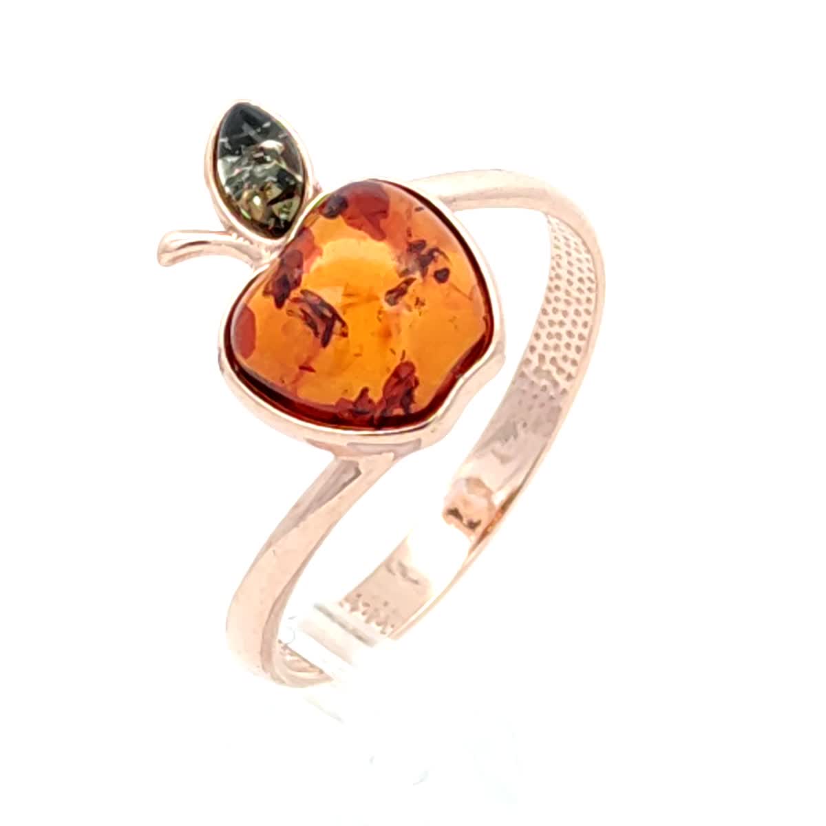 Apple Mixed Amber Silver Ring — DARVIN (Pre-Order)