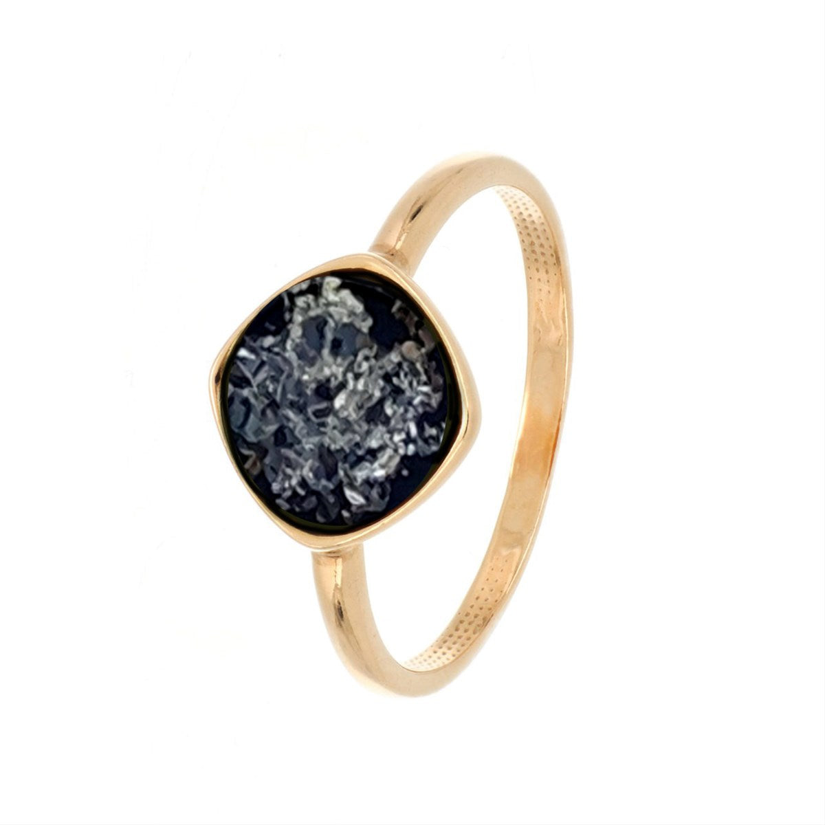 Round Green Amber Silver Ring — DARVIN (Pre-Order)