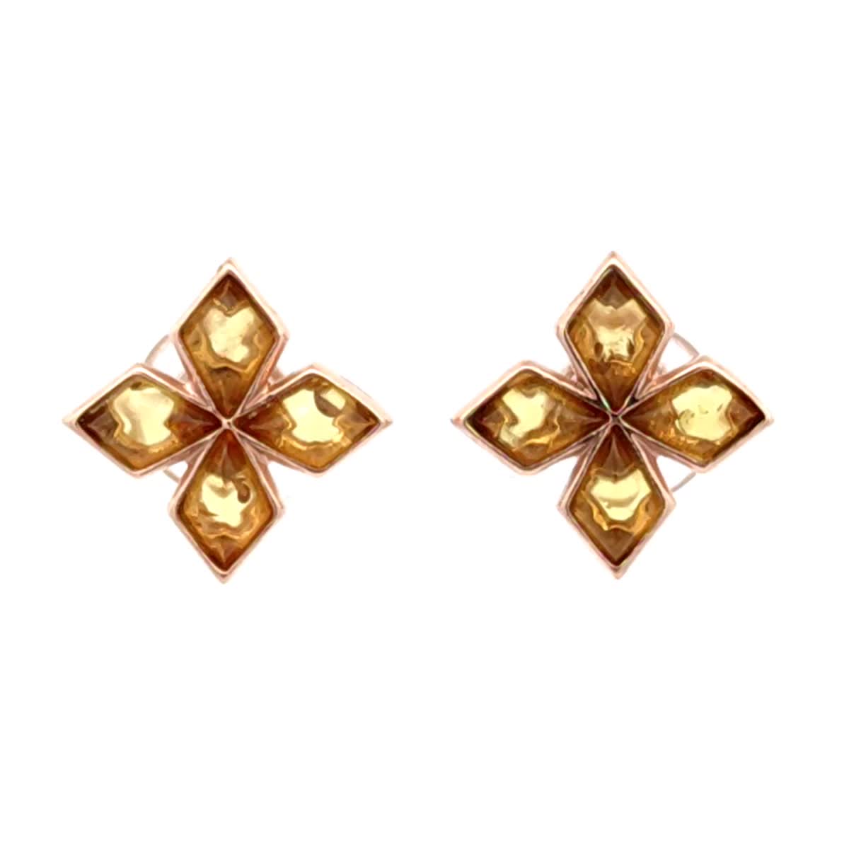 Lemon Amber Silver Stud Earrings — DARVIN (Pre-Order)