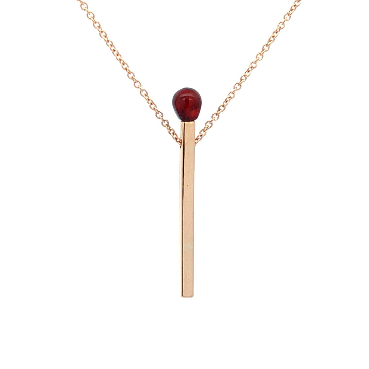 Matchstick Cognac Amber Silver Necklace — DARVIN (Pre-Order)