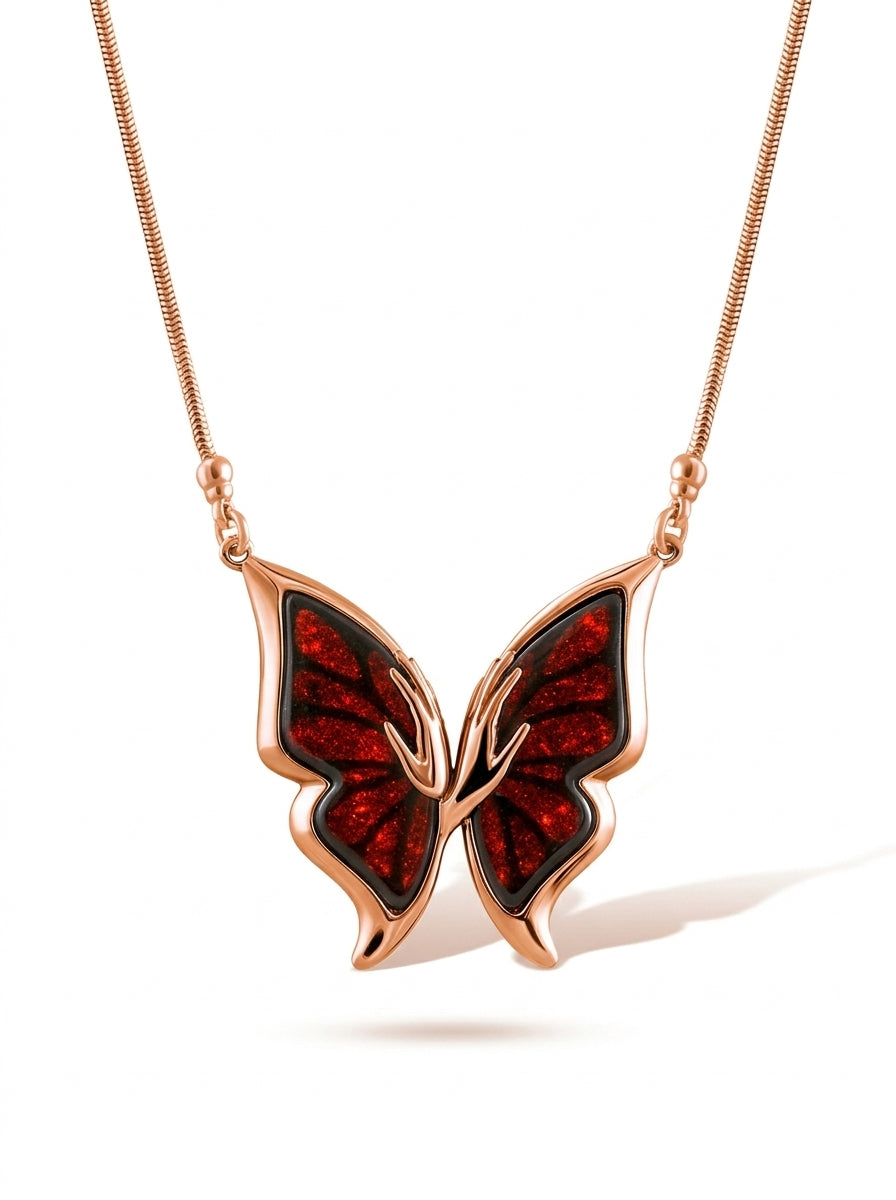 Cognac Amber Silver Necklace — DARVIN (Pre-Order)