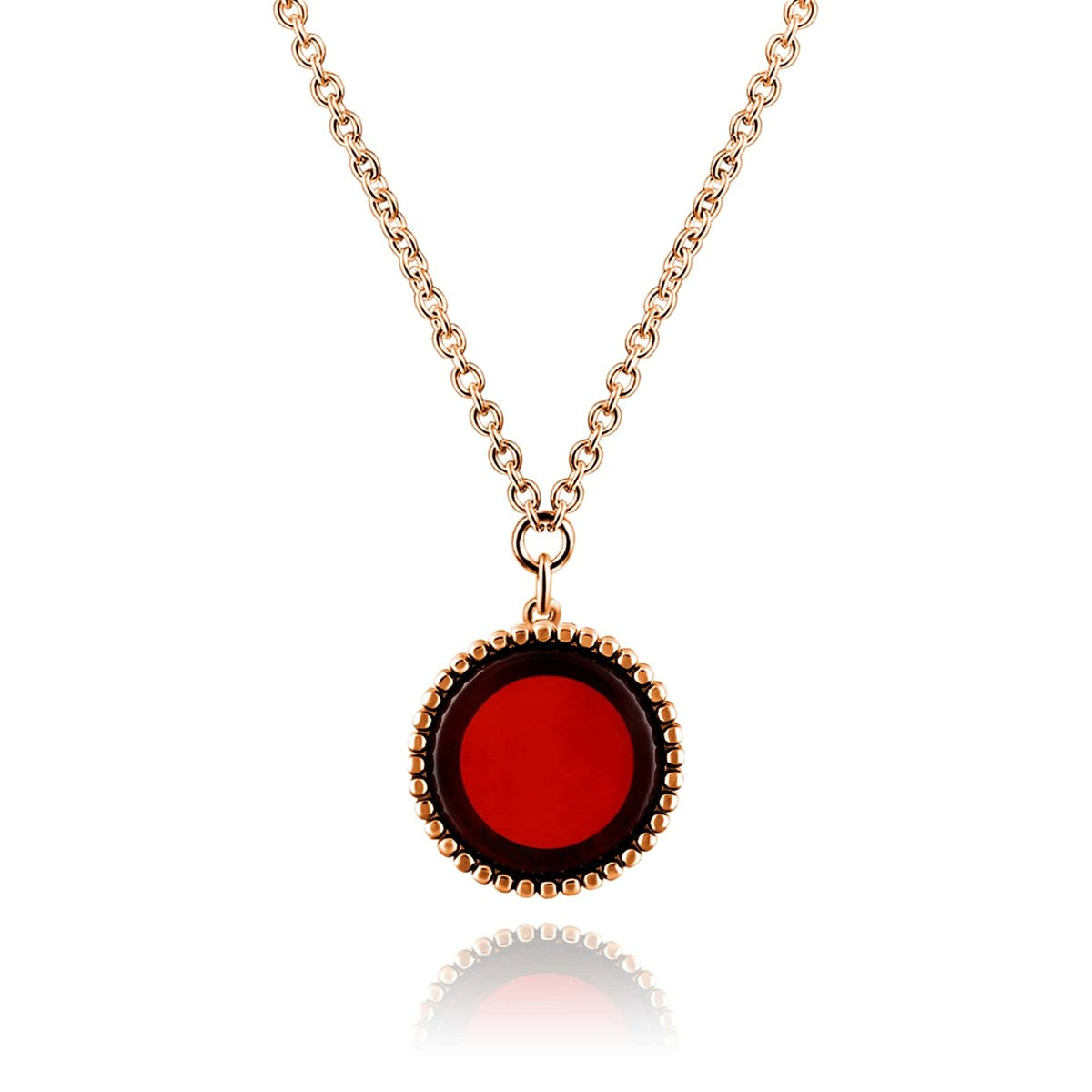 Round Cognac Amber Silver Necklace — DARVIN (Pre-Order)