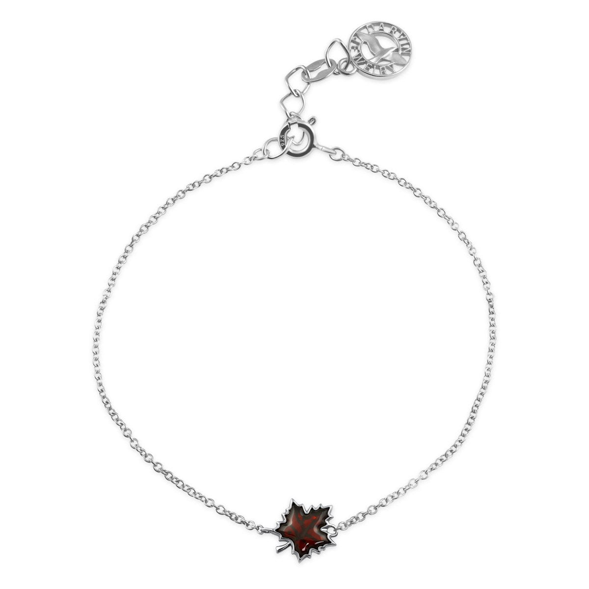 Maple Leaf Cognac Amber Silver Bracelet — DARVIN (Pre-Order)