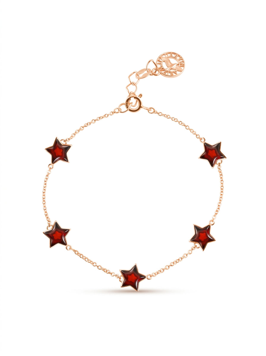 Star Cognac Amber Silver Bracelet — DARVIN (Pre-Order)