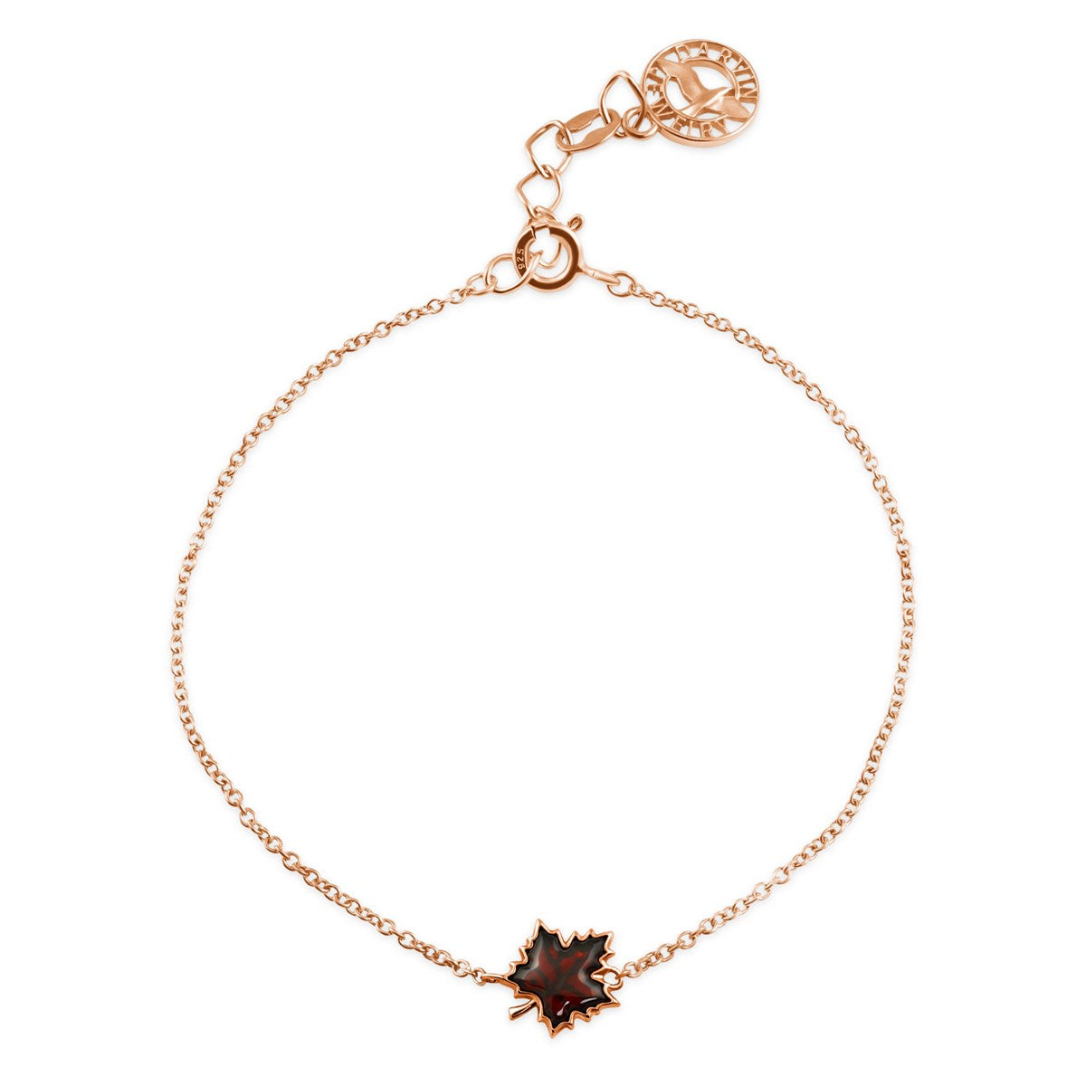 Maple Leaf Cognac Amber Silver Bracelet — DARVIN (Pre-Order)