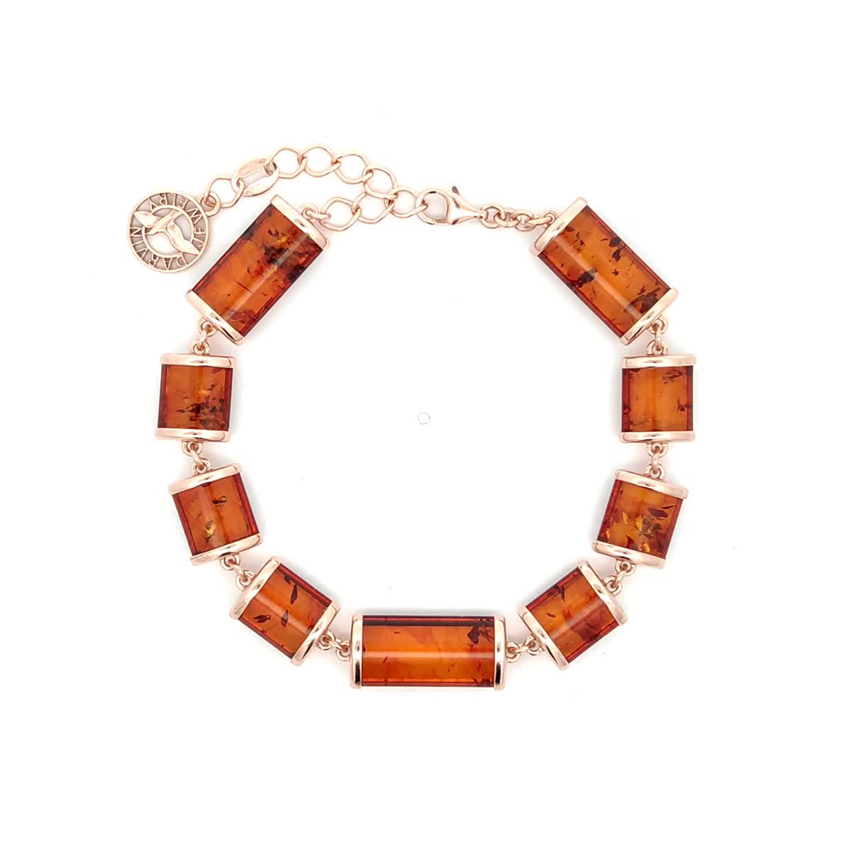 Cognac Amber Silver Bracelet — DARVIN (Pre-Order)