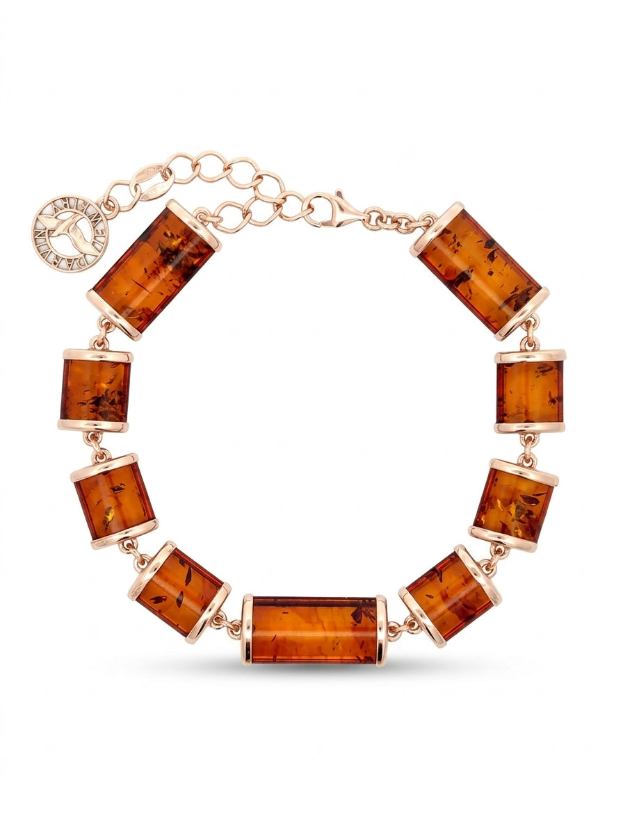 Cognac Amber Silver Bracelet — DARVIN (Pre-Order)