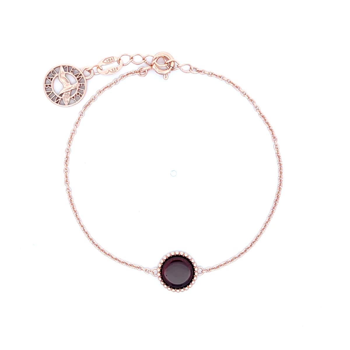 Round Cognac Amber Silver Bracelet — DARVIN (Pre-Order)