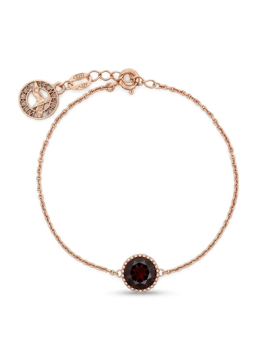 Round Cognac Amber Silver Bracelet — DARVIN (Pre-Order)