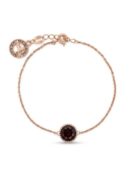 Round Cognac Amber Silver Bracelet — DARVIN (Pre-Order)