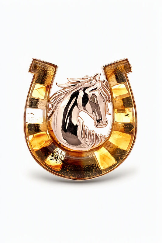 Cognac Amber Silver Brooch — DARVIN
