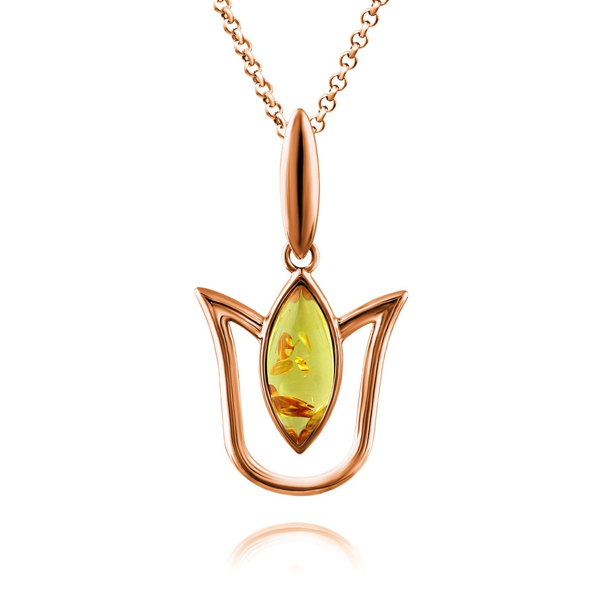 Marquise Lemon Amber Silver Pendant — DARVIN (Pre-Order)