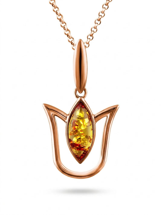 Marquise Lemon Amber Silver Pendant — DARVIN (Pre-Order)