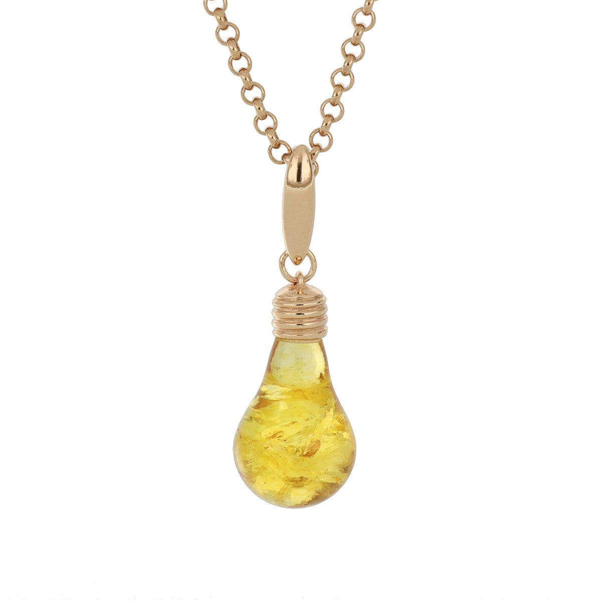 Lightbulb Lemon Amber Silver Pendant — DARVIN (Pre-Order)